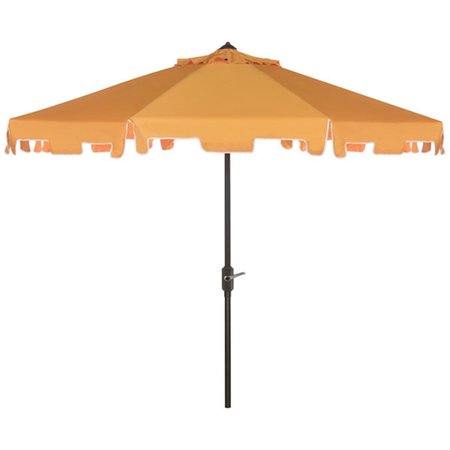 SAFAVIEH Zimmerman 9 ft. Market Umbrella, Yellow and White PAT8000F